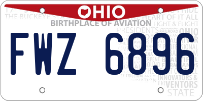 OH license plate FWZ6896