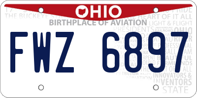 OH license plate FWZ6897