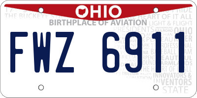 OH license plate FWZ6911