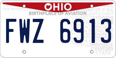 OH license plate FWZ6913