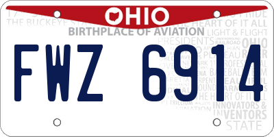 OH license plate FWZ6914