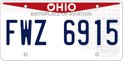 OH license plate FWZ6915