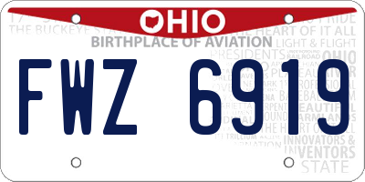 OH license plate FWZ6919