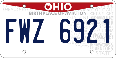 OH license plate FWZ6921