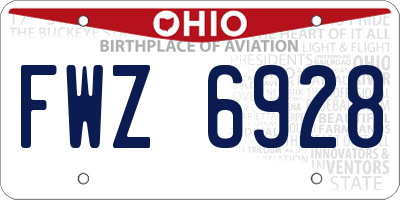 OH license plate FWZ6928