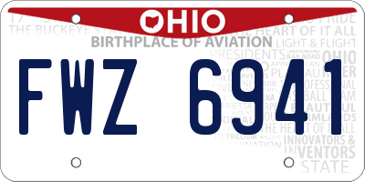 OH license plate FWZ6941