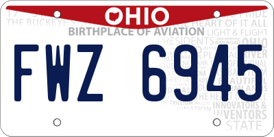 OH license plate FWZ6945
