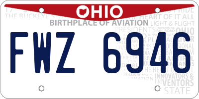 OH license plate FWZ6946