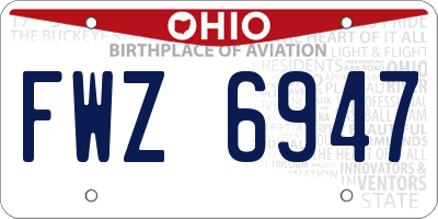 OH license plate FWZ6947
