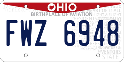 OH license plate FWZ6948