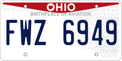 OH license plate FWZ6949
