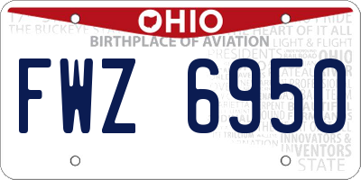 OH license plate FWZ6950