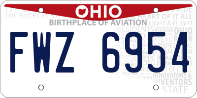 OH license plate FWZ6954