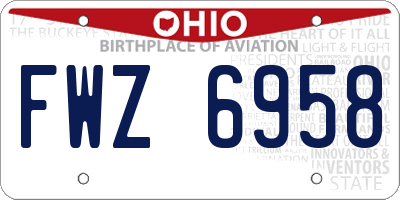OH license plate FWZ6958