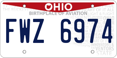 OH license plate FWZ6974