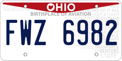 OH license plate FWZ6982