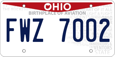 OH license plate FWZ7002