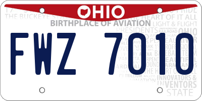 OH license plate FWZ7010