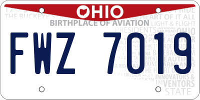 OH license plate FWZ7019