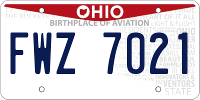 OH license plate FWZ7021