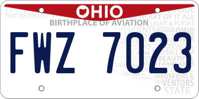 OH license plate FWZ7023