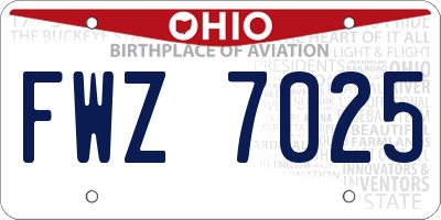 OH license plate FWZ7025