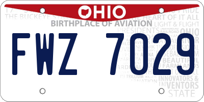 OH license plate FWZ7029