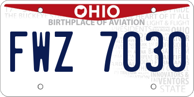 OH license plate FWZ7030