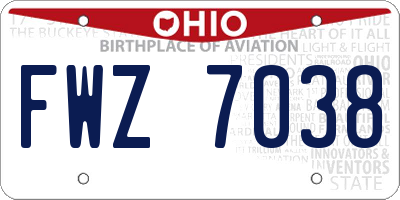 OH license plate FWZ7038
