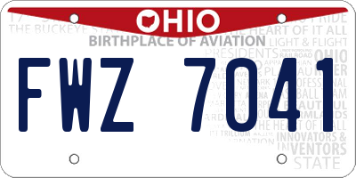 OH license plate FWZ7041