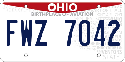 OH license plate FWZ7042