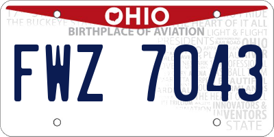 OH license plate FWZ7043