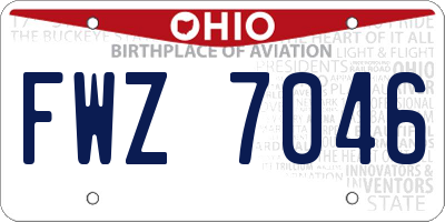 OH license plate FWZ7046