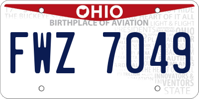OH license plate FWZ7049
