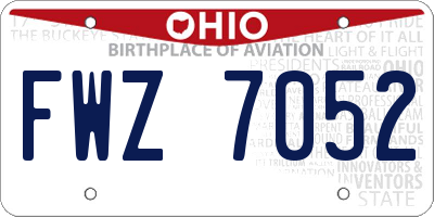 OH license plate FWZ7052