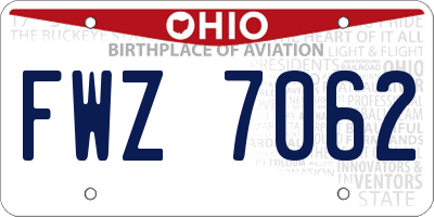OH license plate FWZ7062