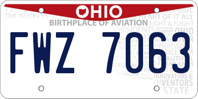 OH license plate FWZ7063