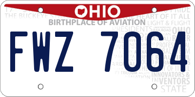 OH license plate FWZ7064