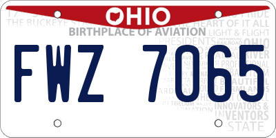 OH license plate FWZ7065