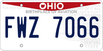 OH license plate FWZ7066