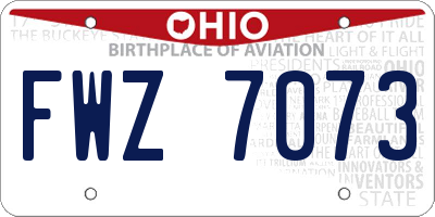 OH license plate FWZ7073