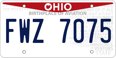 OH license plate FWZ7075