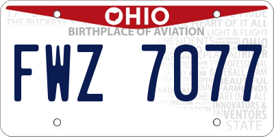 OH license plate FWZ7077
