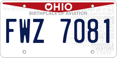 OH license plate FWZ7081