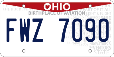 OH license plate FWZ7090