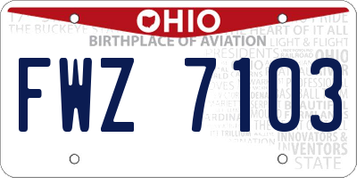 OH license plate FWZ7103