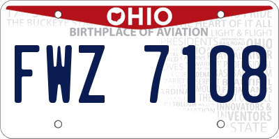 OH license plate FWZ7108