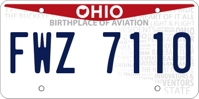 OH license plate FWZ7110