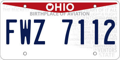 OH license plate FWZ7112