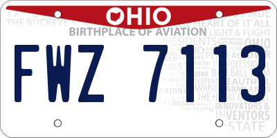 OH license plate FWZ7113